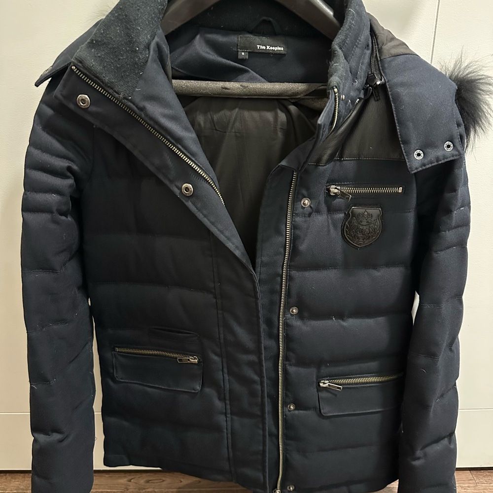 The Kooples Dark Blue Puffer Jacket for Women
